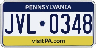 PA license plate JVL0348
