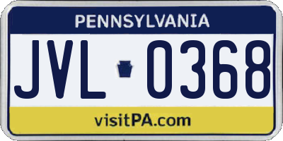 PA license plate JVL0368