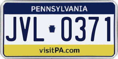 PA license plate JVL0371