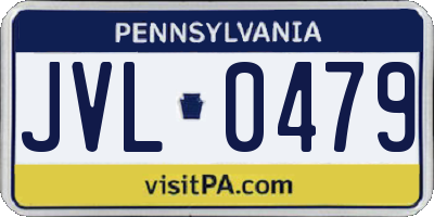 PA license plate JVL0479