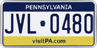 PA license plate JVL0480