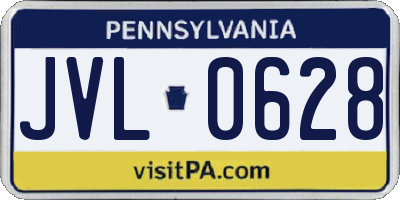 PA license plate JVL0628