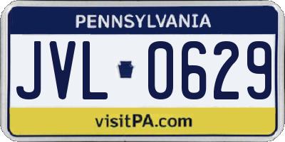 PA license plate JVL0629
