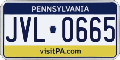 PA license plate JVL0665