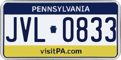 PA license plate JVL0833