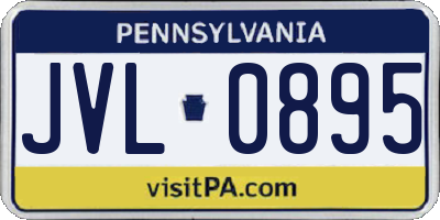 PA license plate JVL0895