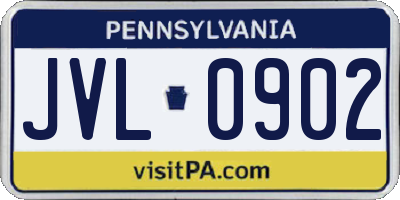 PA license plate JVL0902