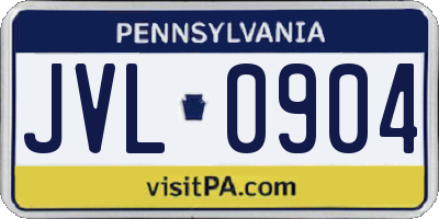 PA license plate JVL0904