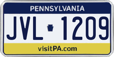 PA license plate JVL1209