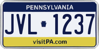 PA license plate JVL1237