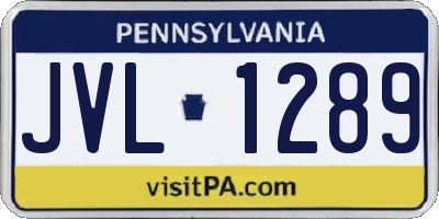 PA license plate JVL1289