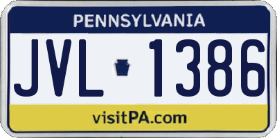 PA license plate JVL1386