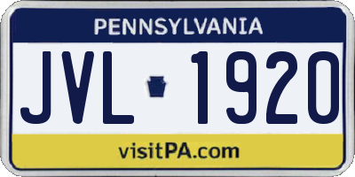 PA license plate JVL1920