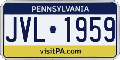 PA license plate JVL1959