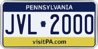 PA license plate JVL2000