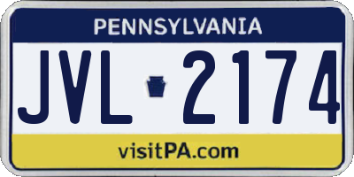 PA license plate JVL2174