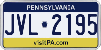 PA license plate JVL2195