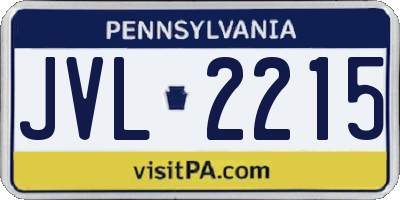 PA license plate JVL2215