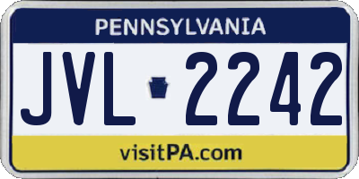 PA license plate JVL2242