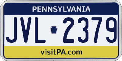 PA license plate JVL2379