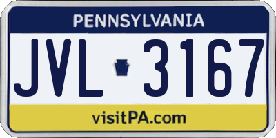 PA license plate JVL3167