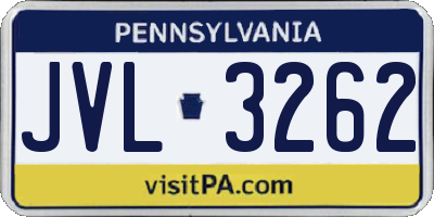 PA license plate JVL3262