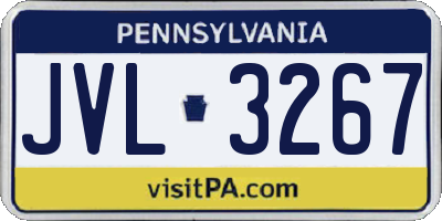 PA license plate JVL3267