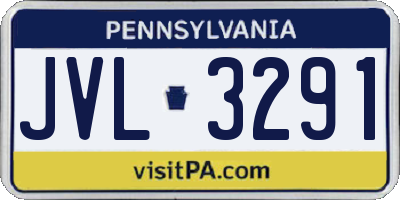 PA license plate JVL3291