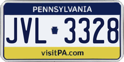 PA license plate JVL3328