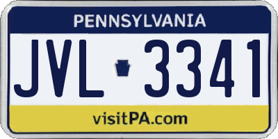 PA license plate JVL3341