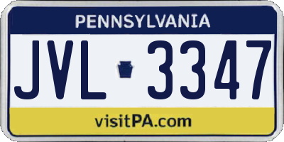 PA license plate JVL3347