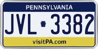 PA license plate JVL3382