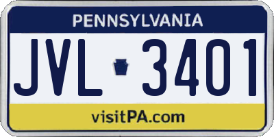 PA license plate JVL3401