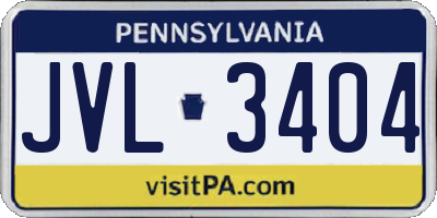 PA license plate JVL3404