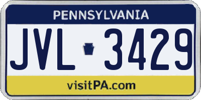PA license plate JVL3429