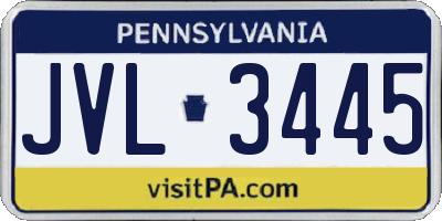 PA license plate JVL3445
