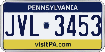 PA license plate JVL3453