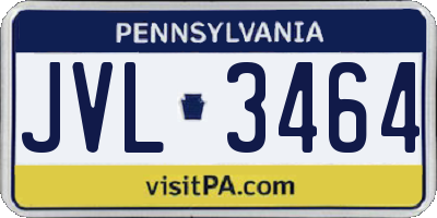 PA license plate JVL3464