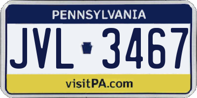 PA license plate JVL3467