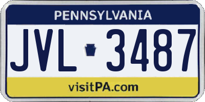PA license plate JVL3487