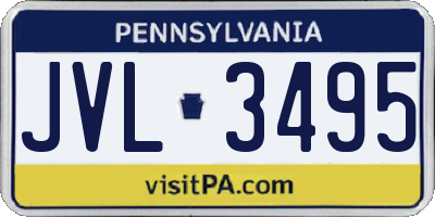 PA license plate JVL3495