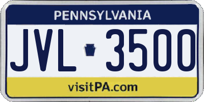 PA license plate JVL3500