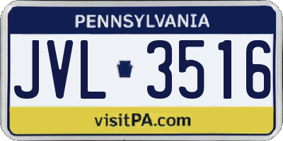 PA license plate JVL3516
