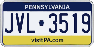 PA license plate JVL3519