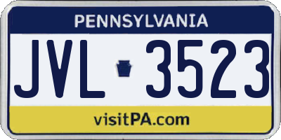 PA license plate JVL3523
