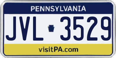 PA license plate JVL3529
