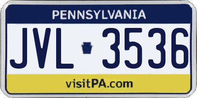 PA license plate JVL3536
