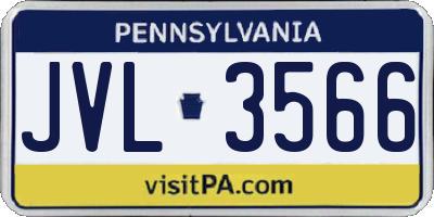 PA license plate JVL3566