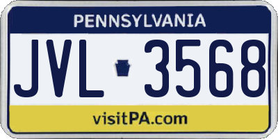 PA license plate JVL3568