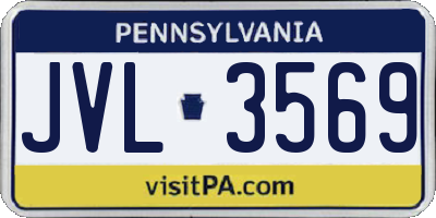 PA license plate JVL3569